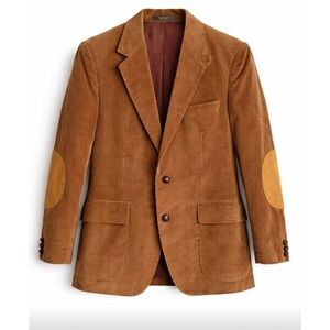 Grodins Mens Corduroy Blazer Jacket VTG Tan Elbow Patches Size 40